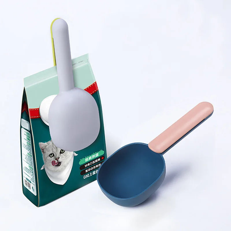 Portable Multi - function Pet Supplies for Cat, Dog, Puppy, Kitten: Feeding Spoon, Food Shovel, Scoop with Sealing Bag Clip