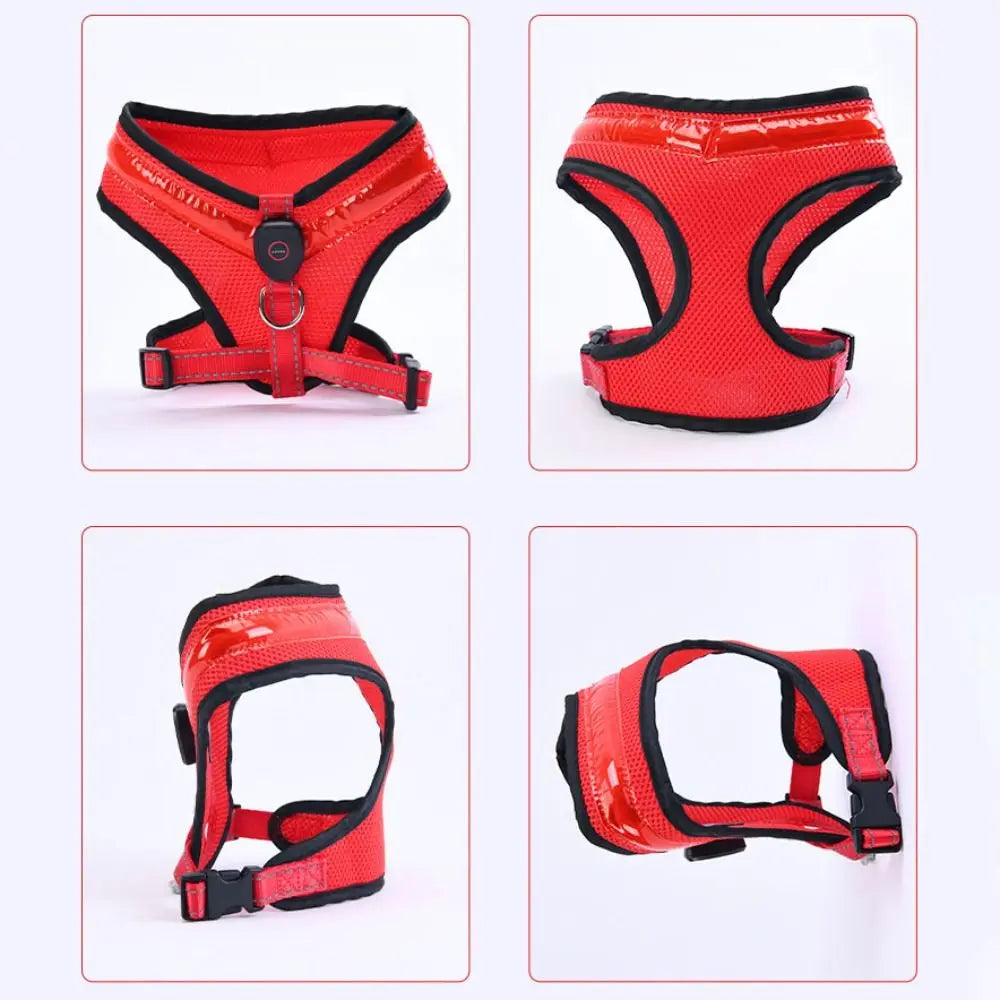 Pet Dog Supplies Luminous Pet LED Harness Breathable Rechargeable Dog Traction Harness Waterproof Dog Vest Night